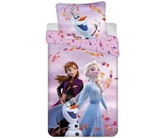 Patalynė bawełniana 140x200 Frozen Kraina Lodu rožinė poszewka 70x90 JF24