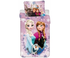 Patalynės komplektas Patalynė bawełniana 140x200 Frozen violetinė poszewka 70x90 Kids25