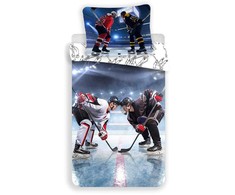 Patalynė bawełniana 140x200 Hokej na lodzie łyżwy gra w hokeja zawodnicy Ice hockey 5000 poszewka 70x90
