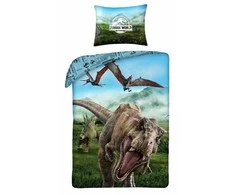 MCU Patalynė bawełniana 140x200 Jurassic World Park Jurajski dinozaury T-Rex poszewka 70x90 Kids 12 Halantex