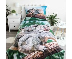 Patalynė bawełniana 140x200 Koala Misie liście palmy 8469 poszewka 70x90 žalia smėlio sp.