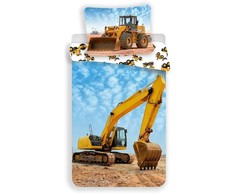 Patalynė bawełniana 140x200 Koparka koparki budowa excavator 4683 poszewka 70x90