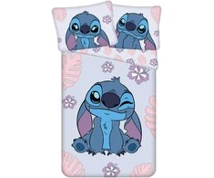 Patalynė bawełniana 140x200 Lilo and Stitch Cute šviesiai violetinė poszewka 70x90 JF 02