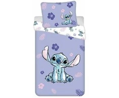 Patalynė bawełniana 140x200 Lilo i Stitch violetinė poszewka 70x90 JF 02