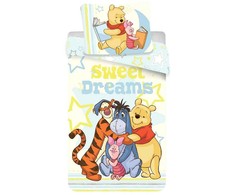 Patalynė bawełniana 140x200 Mikė Pukuotukas 5321 Sweet Dreams gwiazdki poszewka 70x90 Tigriukas Prosiaczek Kłapouchy Winnie the Pooh dziecięca