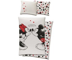 Patalynė bawełniana 140x200 Myszka Miki Mickey Mouse biala juoda raudona C24