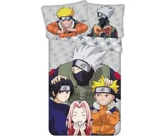 Patalynė bawełniana 140x200 Naruto 2 pilka kolorowa poszewka 70x90 JF24