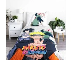 Patalynė bawełniana 140x200 Naruto pilka kolorowa poszewka 70x90 JF24