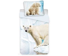 Patalynė bawełniana 140x200 Niedźwiedź polarny 7197 poszewka 70x90