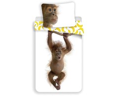 Patalynė bawełniana 140x200 Orangutan 8149 wesoła małpka małpa banany poszewka 70x90