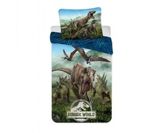 Patalynė bawełniana 140x200 Park Jurajski dinozaury las góry 6779 Jurassic Park poszewka 70x90