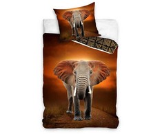 Patalynė bawełniana 140x200 Słoń Africa poszewka 70x90