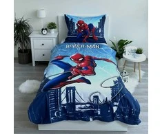 Patalynė bawełniana 140x200 Spider-man człowiek pająk mėlyna poszewka 70x90 JF 02