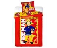 MCU Patalynė bawełniana 140x200 Strażak Sam 8552 Straż Pożarna Fireman raudona 004