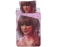 Patalynė bawełniana 140x200 Swiftie Szybki rožinė poszewka 70x90 JF24