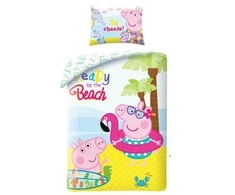 Patalynė bawełniana 140x200 Świnka Peppa kolorowa PE-3266BL poszewka 70x90 + maišelis bawełniany Halantex