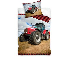 Patalynė bawełniana 140x200 Traktor raudona kolorowa poszewka 70x90 C24