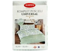 Multitex Patalynė bawełniana 160x200 Liście geometria balta žalia Universal Matex