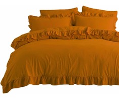 Medvilninis patalynės komplektas su raukiniais, stonewashed apdaila, 160x200 cm, 3 dalių patalynės rinkinys, dekoratyvinė dėžutė, lengva priežiūra be lyginimo, miegamojo tekstilė