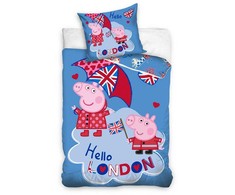 Patalynė bawełniana 160x200 Świnka Peppa Pig poszewka 70x80