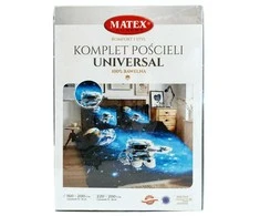 Multitex Medvilninės patalynės komplektas 220x200 cm, kosmoso tematikos juodas ir mėlynas dizainas, universalus dydis, 3 dalių rinkinys su užvalkalais, miegamojo tekstilė