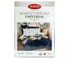 Multitex Patalynė bawełniana 220x200 Liście geometria balta pilka geltona grafito Universal Matex