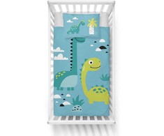 Detexpol VAIKŲ PATALYS 90X120 DINOZAURAI MĖLYNAI ŽALIA LOVIČIUI