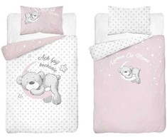 Patalynės komplektas Detexpol Vaikiška patalynė 2 vnt 100x135cm 3944B BEAR rožinė BABY SHOWER