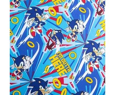 Patalynė bawełniana 140x200 Sonic Let`s go mėlyna poszewka 70x90 JF24