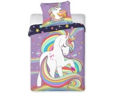 MCU Patalynė dziecięca 100x135 Kucyk Pony violetinė 022 Przytulaki bawełniana poszewka 40x60