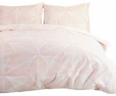 Flanelės patalynės komplektas 160x200 cm, minkšta medvilninė flanelė, gėlių geometrinis raštas, šilta žieminė patalynė, rožinis ir baltas patalynės komplektas, patalynė su užtrauktuku