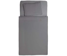 Multitex Muslino patalynės komplektas kūdikiams, 100% medvilnė, 100x135 cm ir 40x60 cm, Oeko-Tex sertifikatas, švelnus naujagimiams, užsegamas užtrauktuku, pilka vaikiška patalynė