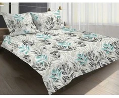 Matex Patalynė satynowa 160x200 14A Premium Vigo Flower liście smėlio sp. miętowa