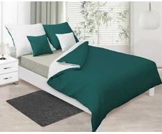 Patalynės komplektas Multitex Patalynė satynowa 160x200 Double Face balta žalia ciemna 01+34 KG