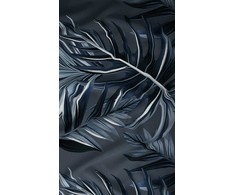 Atlasinės patalynės komplektas 160x200 cm, tamsiai mėlyni lapai, užtrauktukas, minkšta medvilninė patalynė, gėlėta patalynė, miegamojo patalynė