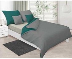 Patalynės komplektas Multitex Patalynė satynowa 220x200 Double Face žalia ciemna grafito 34+44 KG