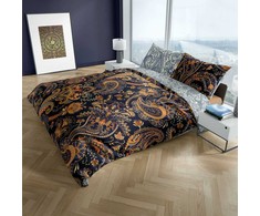 Medvilninio satino patalynės komplektas, 220x200 cm antklodės užvalkalas su paisley raštu, 2 pagalvių užvalkalai, baroko stilius, lengva priežiūra, miegamojo tekstilė