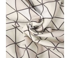 Smėlio spalvos geometrinis medvilnės satino patalynės komplektas, 220x200 cm antklodės užvalkalas su dviem pagalvių užvalkalais, OEKO-TEX sertifikatas, minkšta ir patvari patalynė, miegamojo tekstilė