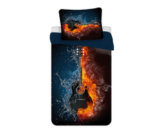 Patalynė su mikrofibry 140x200 Gitara tamsiai mėlyna poszewka 70x90
