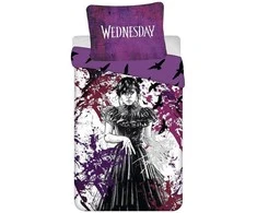 Patalynė su mikrofibry 140x200 Wednesday Raven violetinė poszewka 70x90 JF24