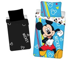 Patalynė świecąca w ciemności 140x200 Myszka Miki mėlyna 7844 Mickey Mouse bawełniana poszewka 70x90