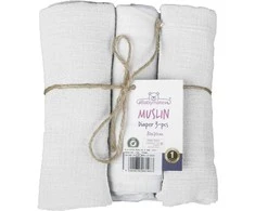 Rankšluostis Multitex Muslininės sauskelnės Muslin 3 vnt 70x80 balta medvilnės komplektas