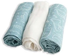 Baby Matex MUSLIN DESIGN sauskelnės, 3 vnt. pakuotė, 70x80 dydis