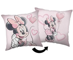 Pink Rožinė Poduszka dekoracyjna 35x35 Minnie Rožinė heart 02 Myszka mini rožinė dvipusė