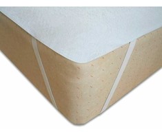 Vandeniui atspari čiužinio apsauga 200x200 cm, medvilnės, poliesterio ir PVC užvalkalas su kampiniais dirželiais, higienai ir gaivumui, neperšlampama paklodė
