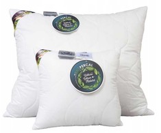 Antialerginė pagalvė 70x80 cm, balta dygsniuota, švelnus perkelis, 100% ekologiška medvilnė, 1000g užpildas, hipoalerginė miego pagalvė, minkšta patalynė