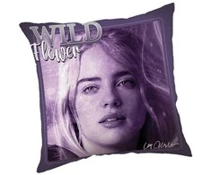 Poduszka dekoracyjna 40x40 Billie Eilish violetinė JF24