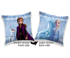 Poduszka dziecięca 40x40 Frozen Kraina Lodu 2 Anna Elsa 0128 Olaf bałwanek jednorożec koń dekoracyjna