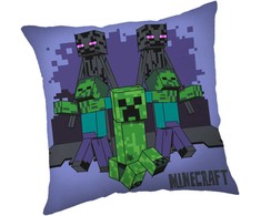 Poduszka dziecięca 40x40 Minecraft Moby przychodzą po ciebie violetinė JF24