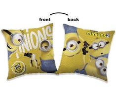 Poduszka dziecięca 40x40 Minionki Banany Minions 5505 geltona mėlyna dziecięca dekoracyjna